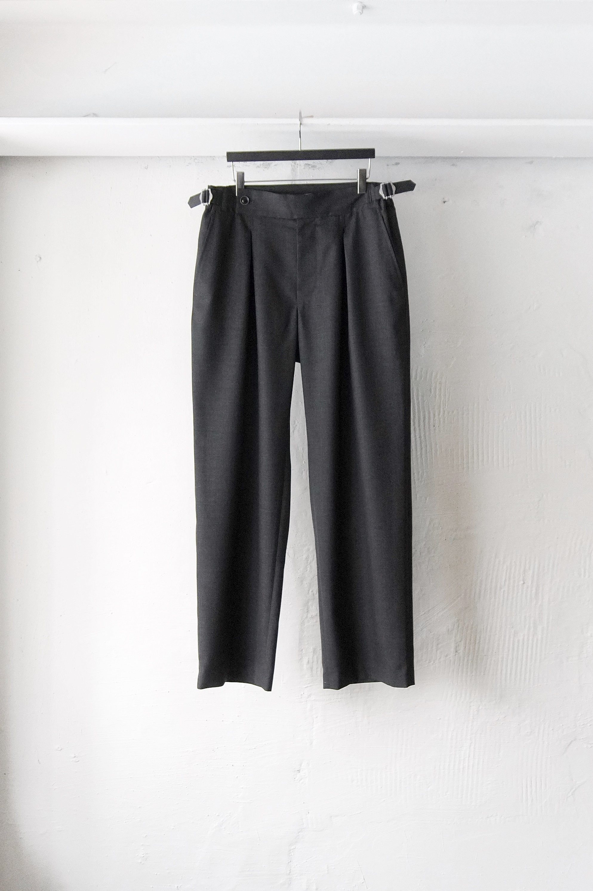 [SAYATOMO] 2-Tack Wool Tropical Trousers - Charcoal
