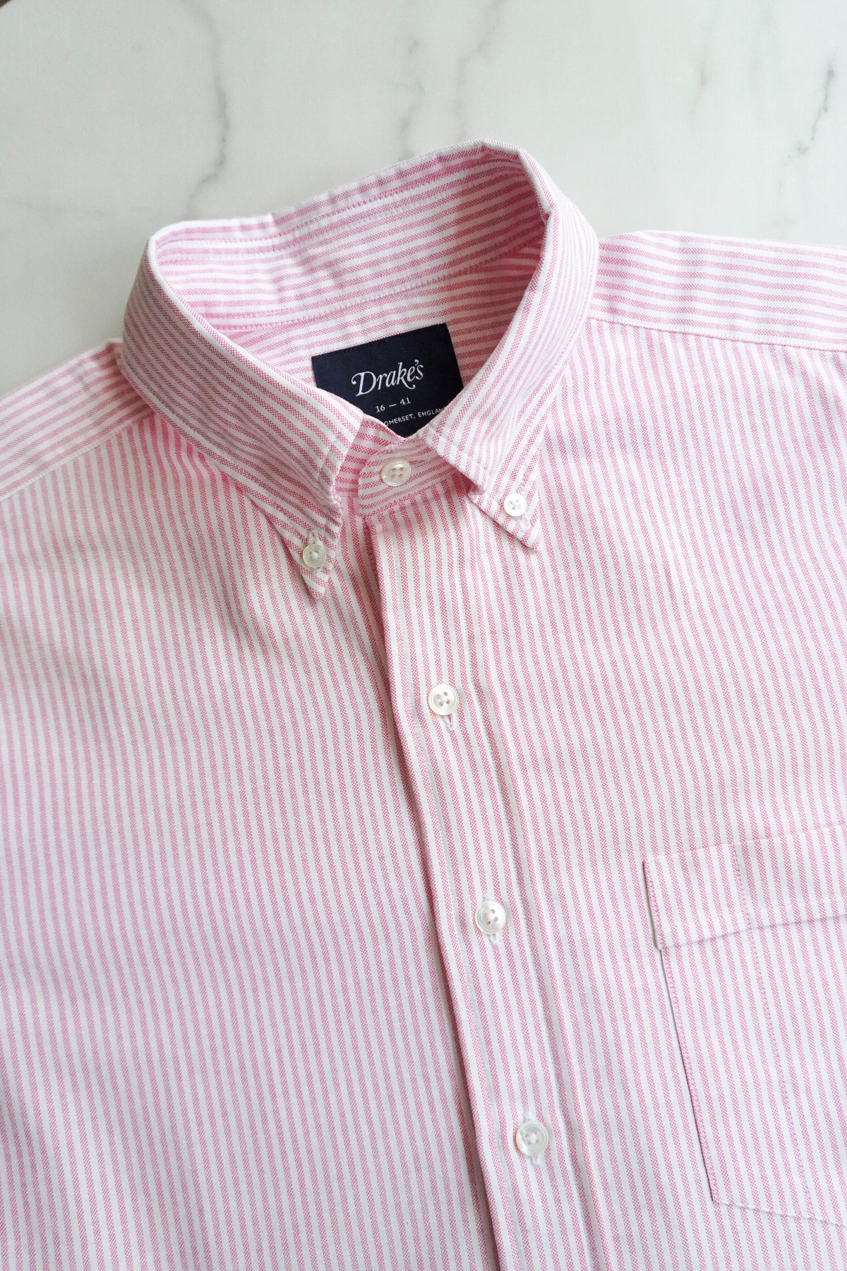 시크릿!! [DRAKE&#039;S] Button Down Oxford Shirt - Pink